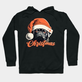 Santa Dog Merry Christmas Vintage Hoodie